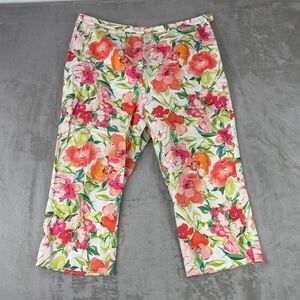Lauren Ralph‎ Lauren Cropped Pants Women 14 Multicolored Floral AOP Designer